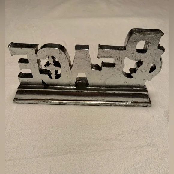 Vintage Silver Peace ☮️ Decor 10”x5.25x2.25 - Picture 5 of 10